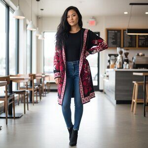 MaxSport by Max Studio – Hooded Long Cardigan with Pockets Size M